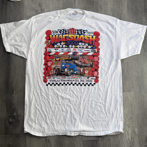 Hanes Other - Vintage 2000 SCRA Ventura Raceway Racing Shirt Mens 2XL White Hanes